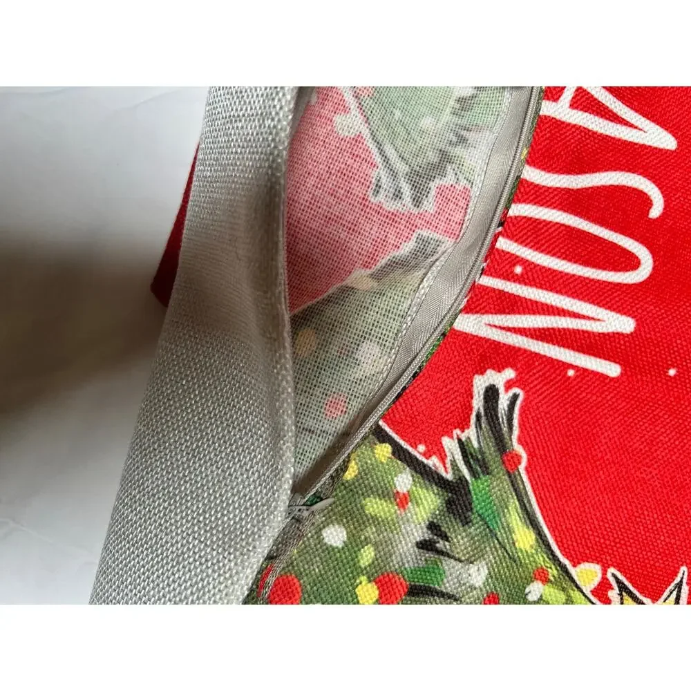 Set of 2 Christmas Throw Pillow Covers 18x18 Red Vintage-Style Gift Tree Zipper
